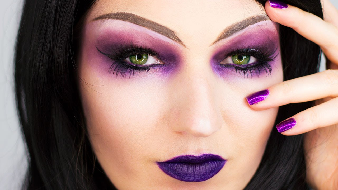 Witch Eye Makeup Sorceress Purple Witch Halloween Makeup Youtube