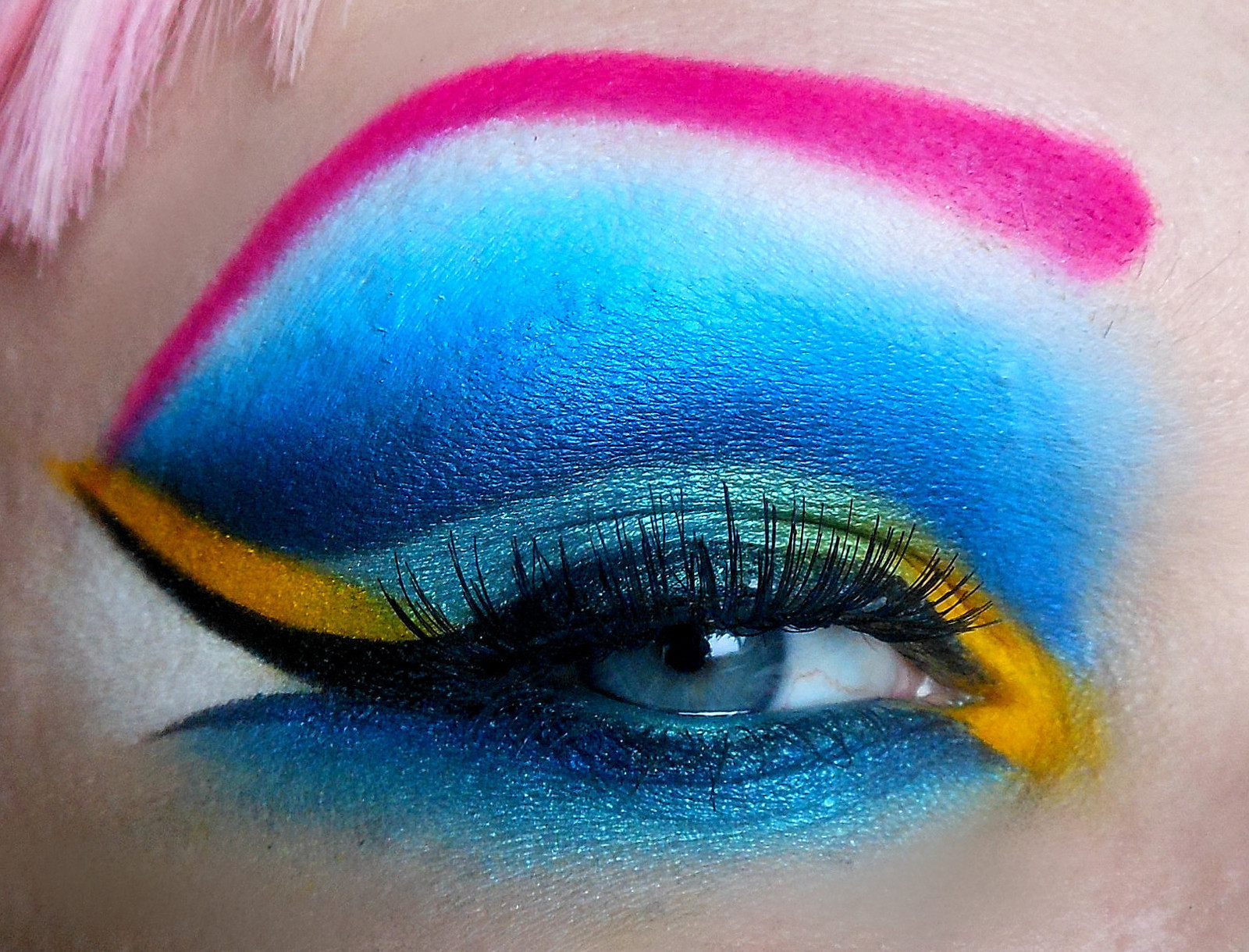 Yellow Eye Makeup Blue Yellow Eye How To Create A Rainbow Eye Makeup Beauty And