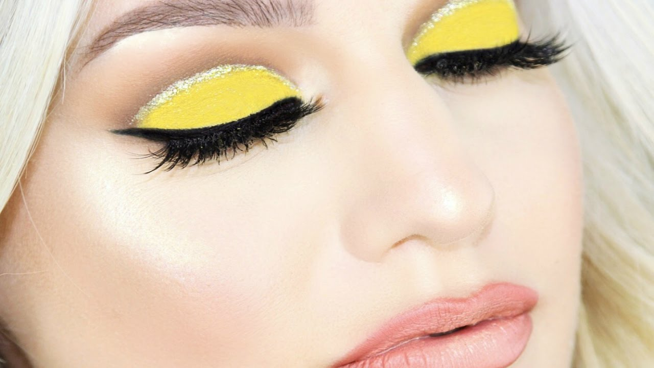 Yellow Eye Makeup Glamour Glitter Liner Yellow Eye Shadow Makeup Tutorial One