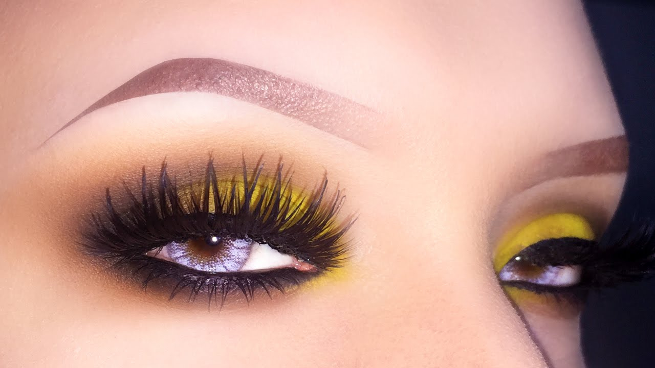 Yellow Eye Makeup Sexy Smokey Eyes Yellow Brown Makeup Tutorial Youtube